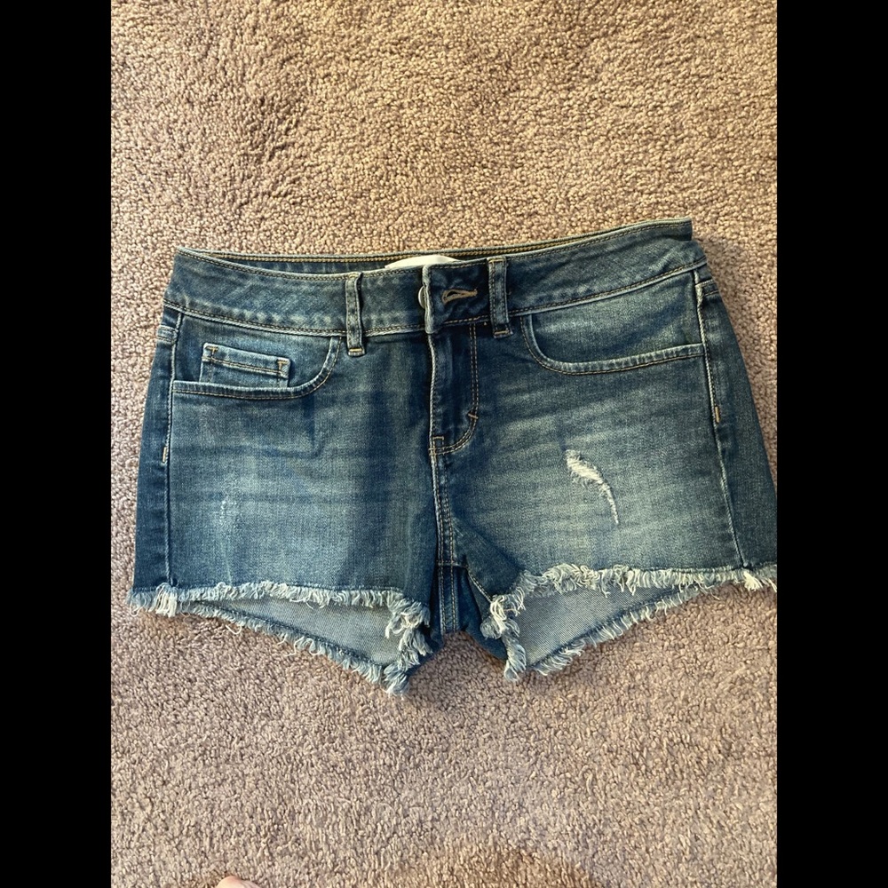 Pink Blue Jean Shorts